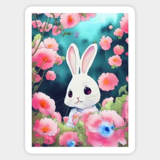 Bunny with flowers Sticker